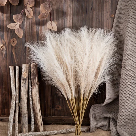10pcs Faux Pampas Grass, Pampas Grass For Floor Vase, Pampas Grass Decor Tall For Vase Fillers, Boho Rustic Farmhouse Home Decor
