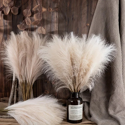10pcs Faux Pampas Grass, Pampas Grass For Floor Vase, Pampas Grass Decor Tall For Vase Fillers, Boho Rustic Farmhouse Home Decor