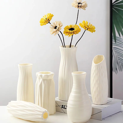 Nordic Plastic Vase Simple Small Fresh Flower Pot Storage Bottle For Flowers Living Room Modern Home Decorations Ornaments
