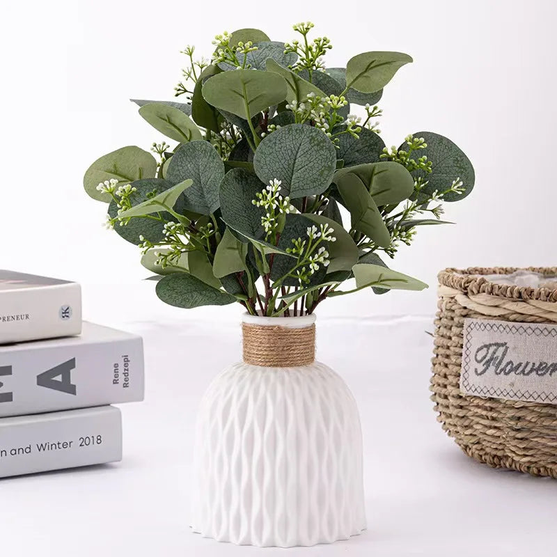 Scandinavian Home Decoration Vase (1PC) - Water Ripple Style, Twine Plastic, Small Flower Arrangement Vase, Minimalist Vase