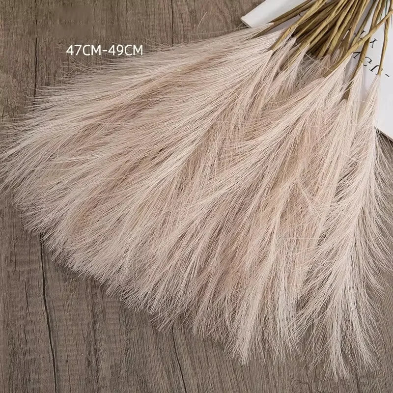 10pcs Faux Pampas Grass, Pampas Grass For Floor Vase, Pampas Grass Decor Tall For Vase Fillers, Boho Rustic Farmhouse Home Decor