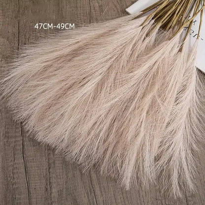 10pcs Faux Pampas Grass, Pampas Grass For Floor Vase, Pampas Grass Decor Tall For Vase Fillers, Boho Rustic Farmhouse Home Decor