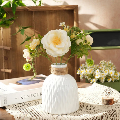 Scandinavian Home Decoration Vase (1PC) - Water Ripple Style, Twine Plastic, Small Flower Arrangement Vase, Minimalist Vase