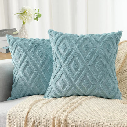 1pc Modern Rhombus Velvet Throw Pillow Cover Soft Solid Pillow Case Decor Square Cushion For Sofa Bedroom Home Pillowcase 45x45