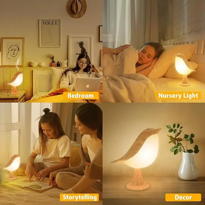 1pc LED Touch-Control Bird Lamp - Art Deco, 3-Levels Dimmable, USB-Cordless with Rechargeable Battery, Versatile for All Rooms