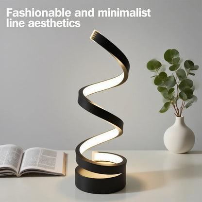 LED spiral dimmable table lamp suitable for living room bedroom study adjustable brightness bedside lamp for office and home use