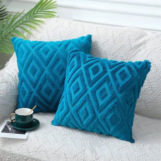 1pc Modern Rhombus Velvet Throw Pillow Cover Soft Solid Pillow Case Decor Square Cushion For Sofa Bedroom Home Pillowcase 45x45