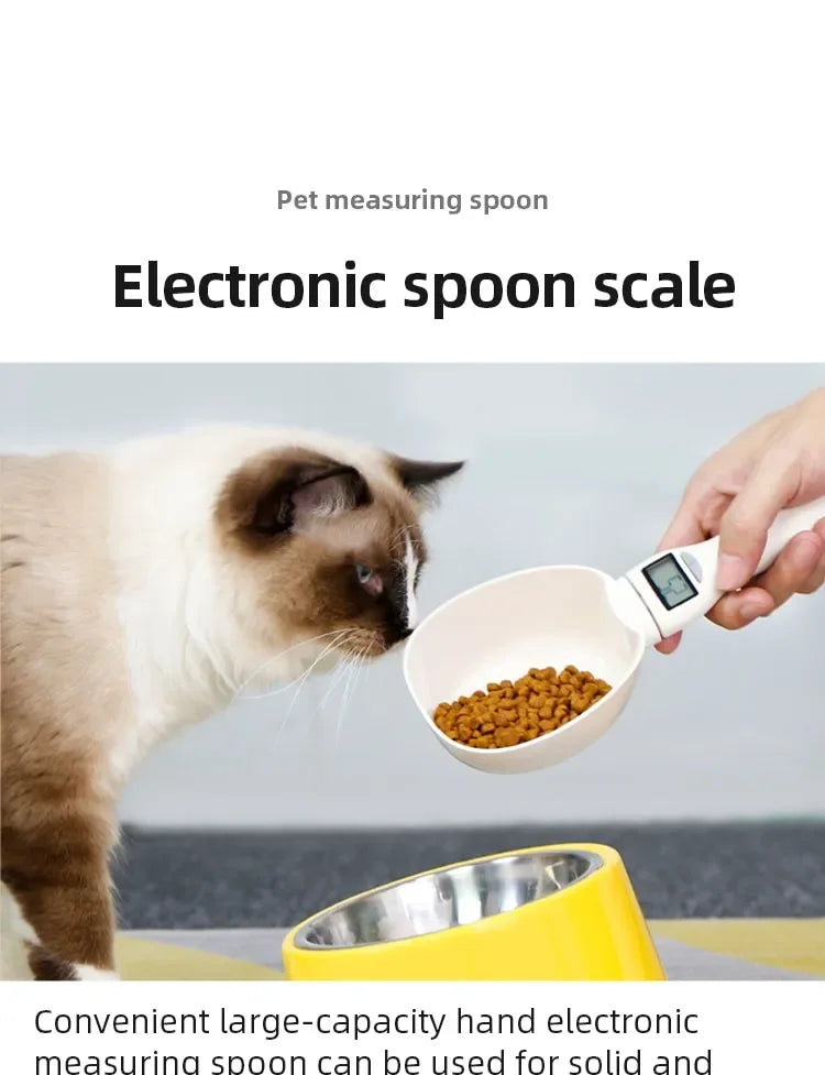 Pet Food Scale LCD Electronic Precision Weighing Tool Dog Cat Feeding Food Measuring Spoon Digital Display Kitchen Scale