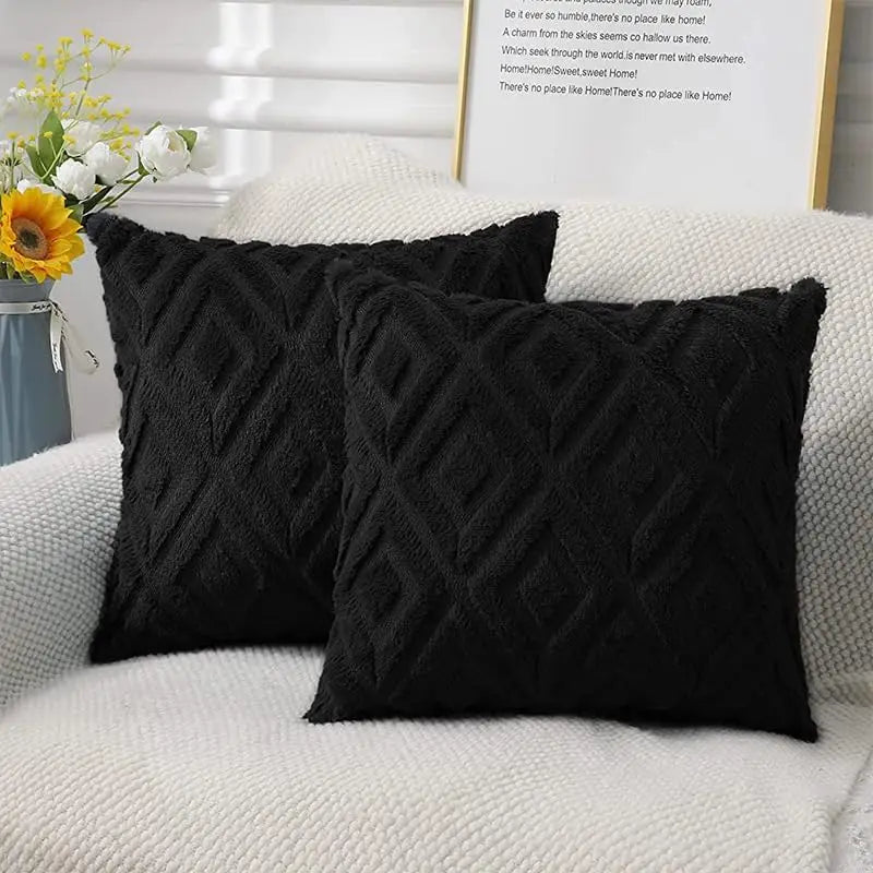 1pc Modern Rhombus Velvet Throw Pillow Cover Soft Solid Pillow Case Decor Square Cushion For Sofa Bedroom Home Pillowcase 45x45