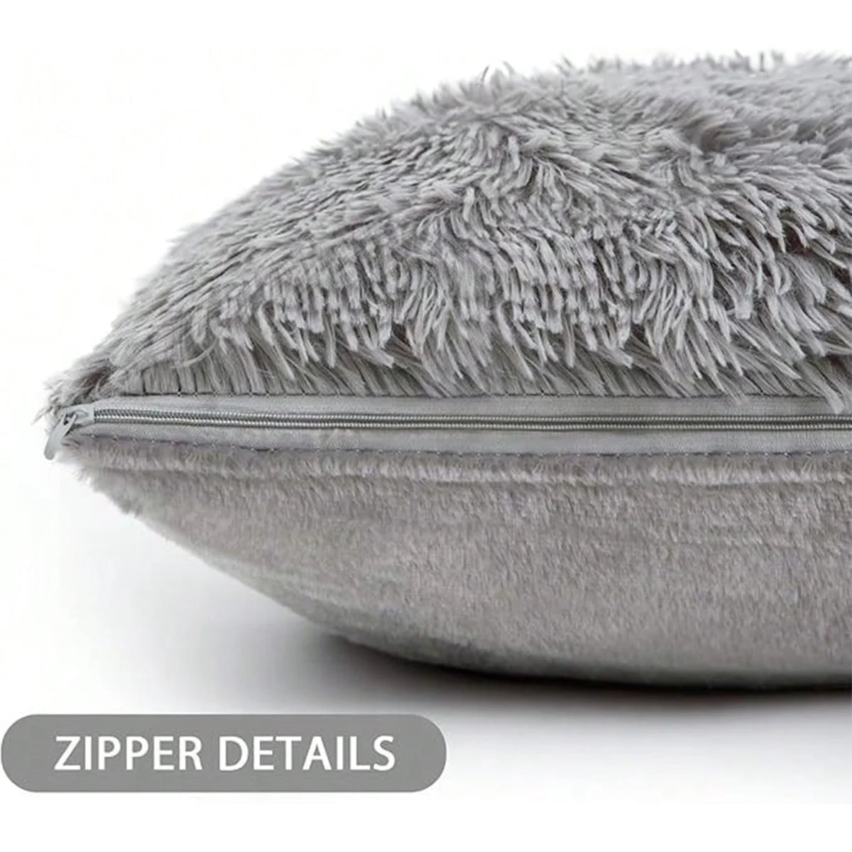 Pack of 2 Luxury Faux Fur Throw Pillow Cover Deluxe Decorative Plush Pillow Case Cushion Cover for Sofa Bedroom  （no pillowcore）